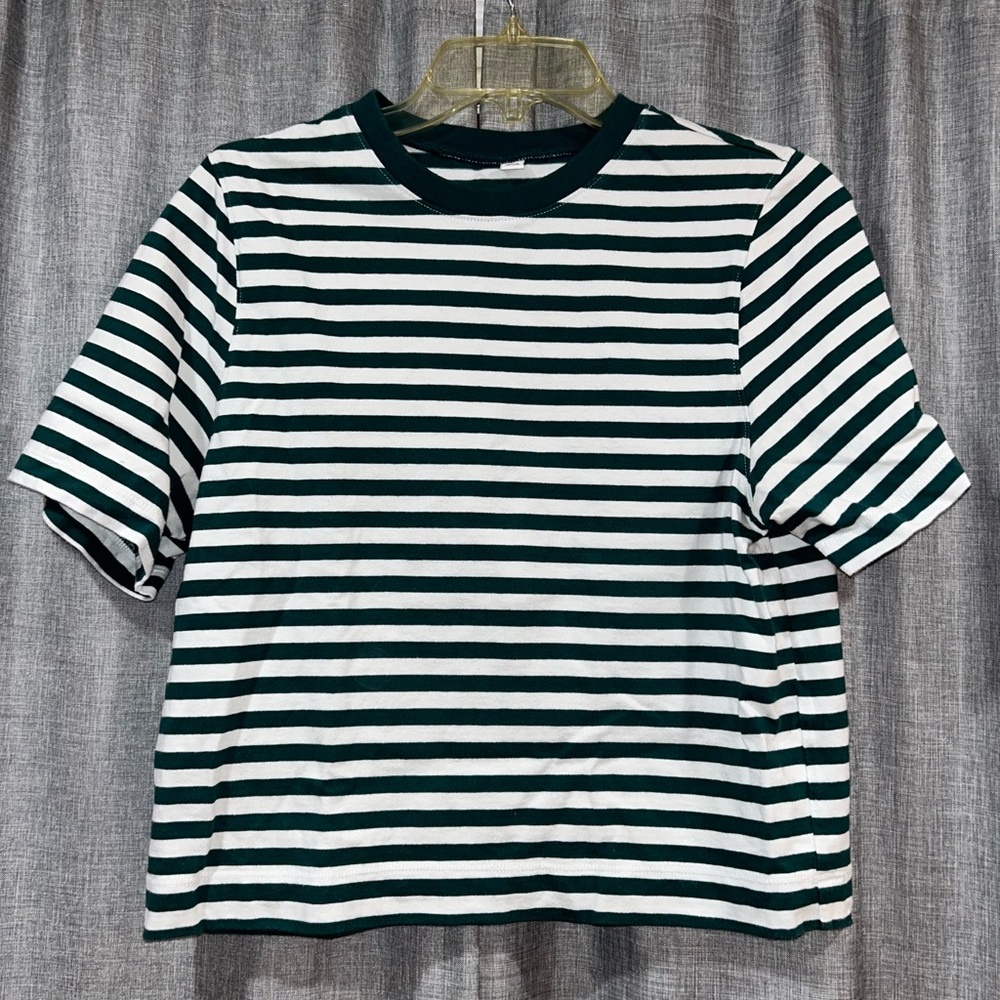 Green Striped UNIQLO Shirt